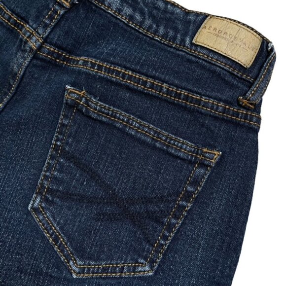 AEROPOSTALE High Waisted Shorty Raw Hem Stretch Jean Shorts - Size 2 - Picture 3 of 6